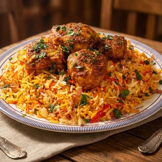 Biryani Rice with Chicken Tikka